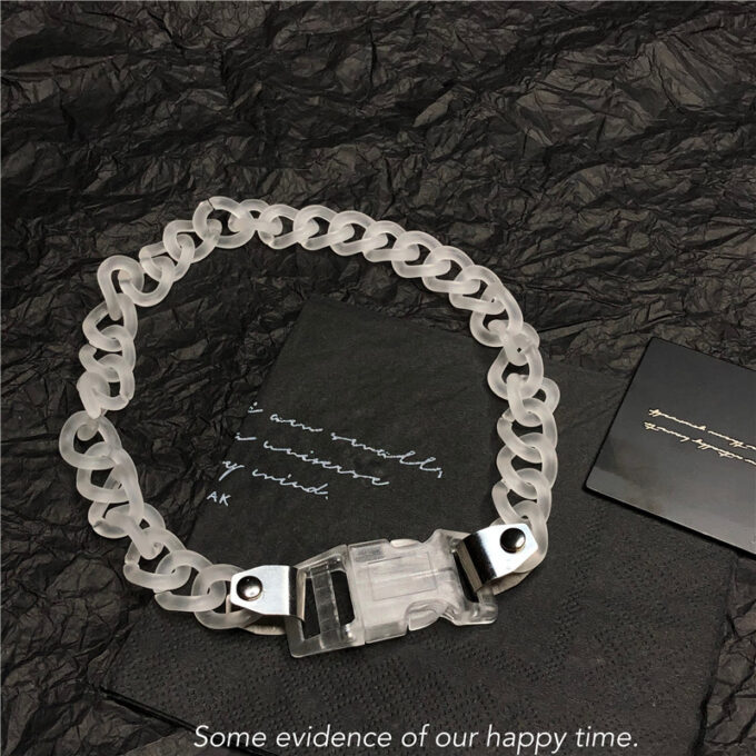 Acrylic Choker Collar Necklace & Bracelet