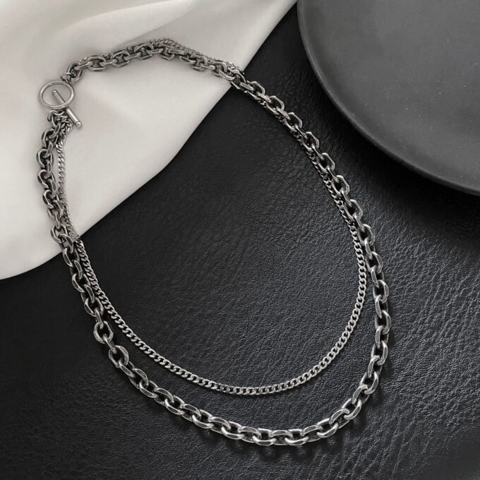 Titanium Steel One-Word Buckle Necklace - Image 4