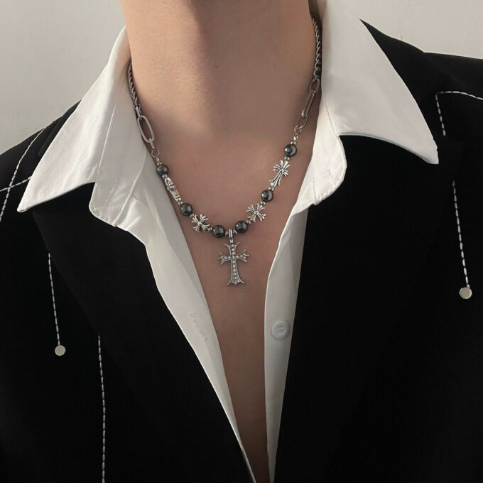 Vintage Cross Pendant Necklace - Image 2