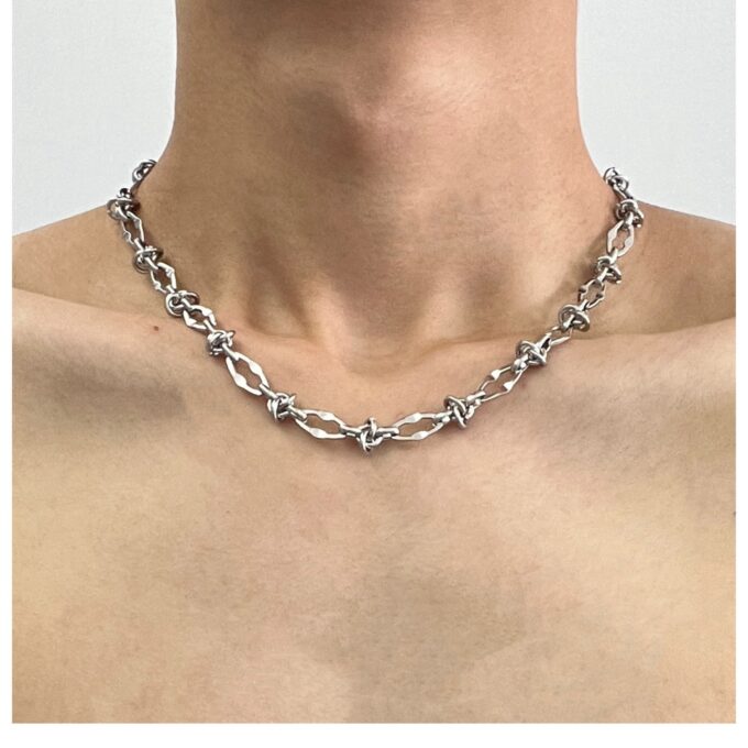 Titanium Steel Hip Hop Knotted Necklaces