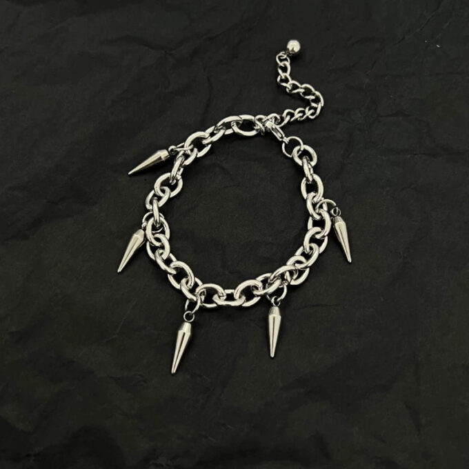 Tassel Rivet Titanium Steel Bracelet - Image 4