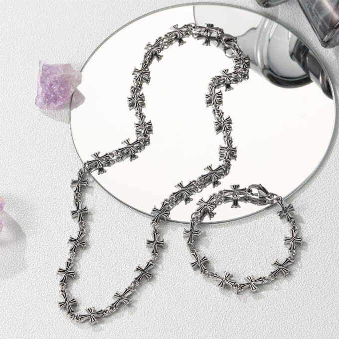 Cross Flower Stitching Necklace & Bracelet - Image 4