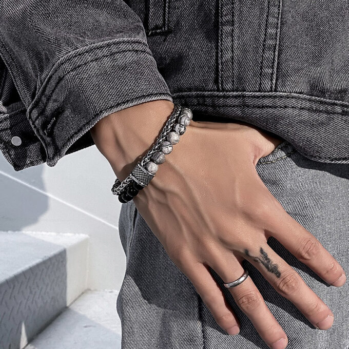 Matte Map Stone Bracelet