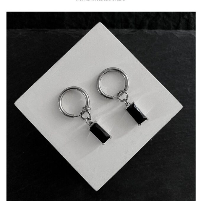 Tide Zircon Cross Diamond Earrings - Image 4