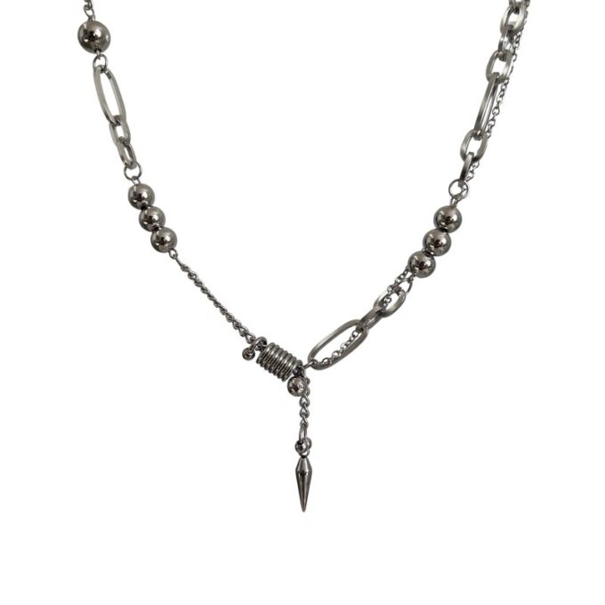 Titanium Steel Ball Rivet Stitched Necklace - Image 5
