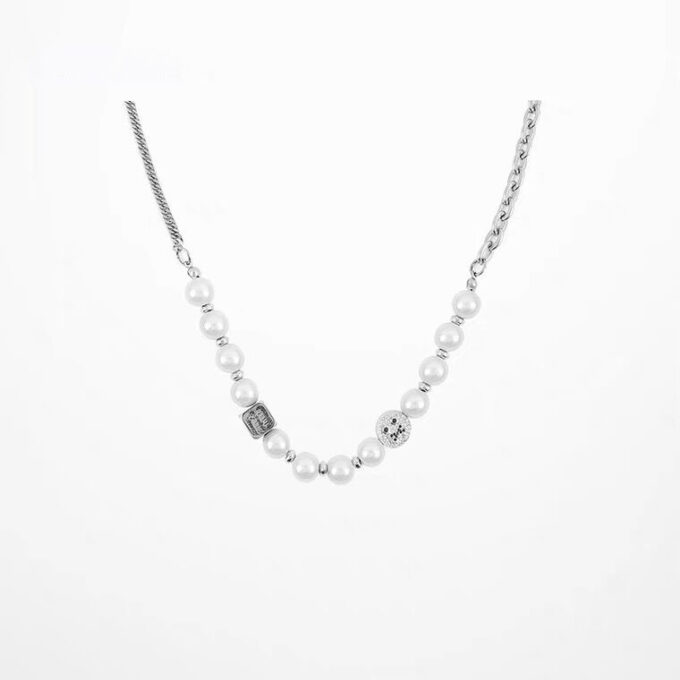 Pearl Stitching Clavicle Chain Necklace - Image 5