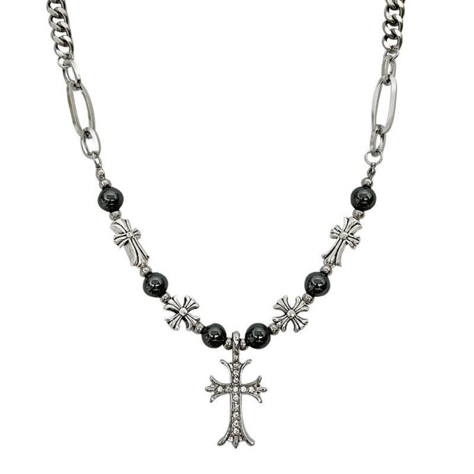 Vintage Cross Pendant Necklace - Image 4