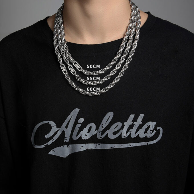 Titanium Steel Cuban Thick Chain Necklace & Bracelet