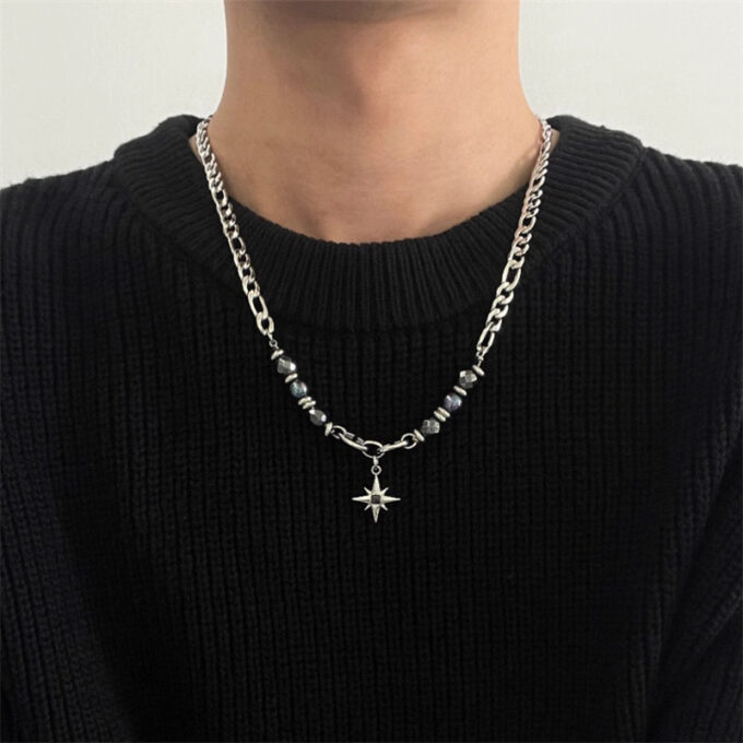 Eight-pointed Star Pendant Necklace - Image 2