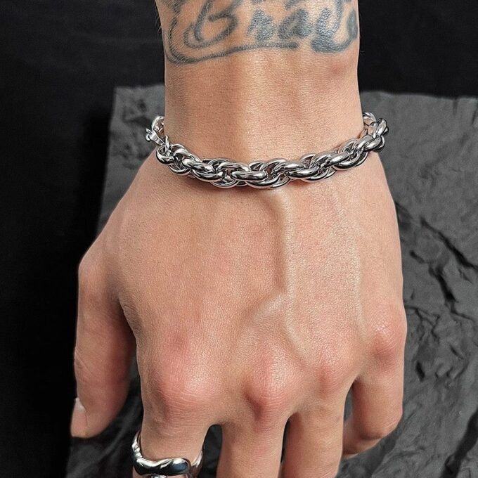 Titanium Steel Hip-hop Boys Cuban Bracelets - Image 2