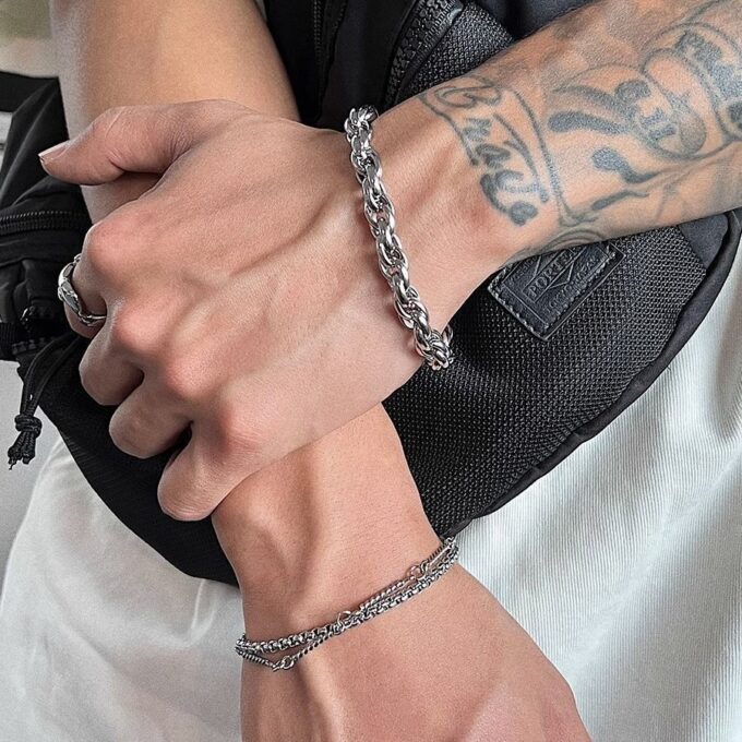 Titanium Steel Hip-hop Boys Cuban Bracelets